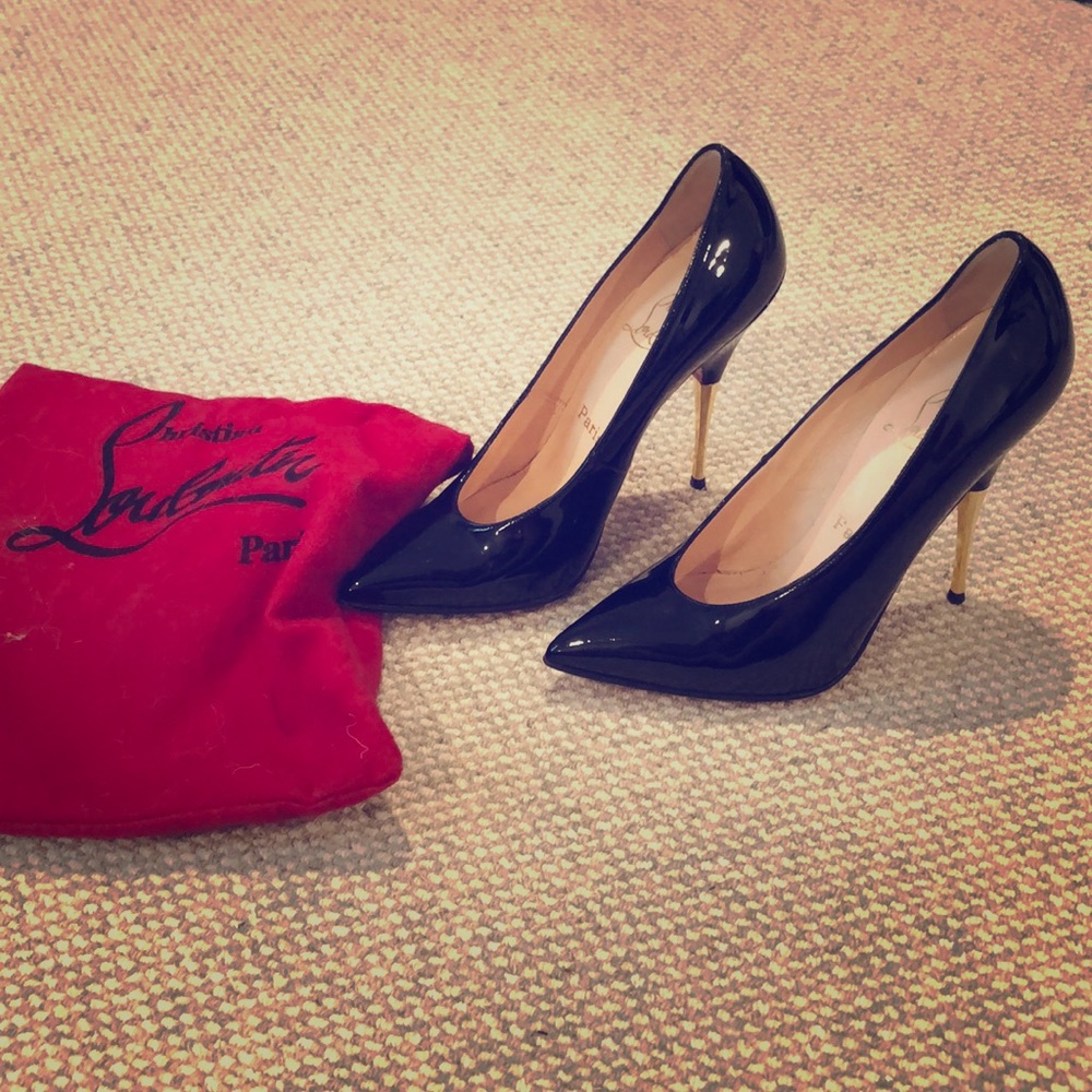 Christian Louboutin Black Parent Leather heels